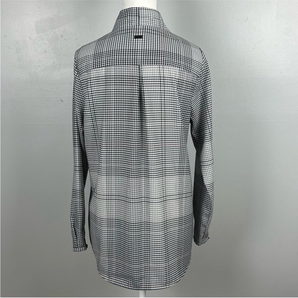 Vintage Barbour Secretary blouse bow tie neck houndstooth pattern fits M/L - Picture 5 of 10